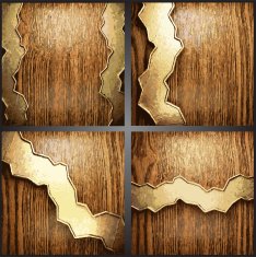 Vector wood and gold background set N23