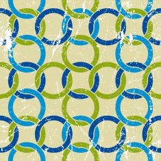 Vintage colorful seamless pattern with interlace circles
