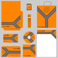Orange business vector set