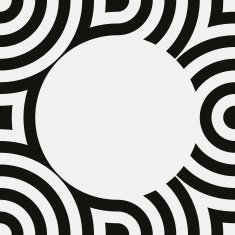 Paper with black and white circular geometric pattern border N2