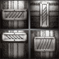 Vector metal background set N73