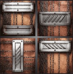 Vector metal background set N79