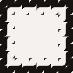 Paper with black and white frame geometric pattern N12