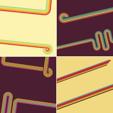 Retro style popart line backgrounds