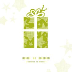 Green gift box with stars texture frame background N2