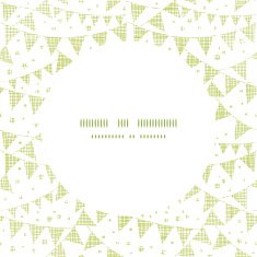 Green Textile Party Bunting Frame Circle Pattern Background