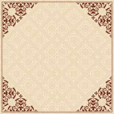 quadratic background with ornament in corners - vector
