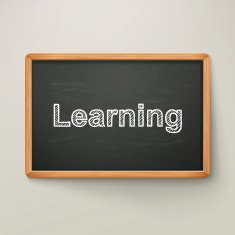 learning on blackboard in wooden frame N2