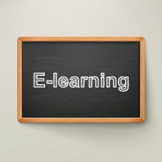 e-learning on blackboard in wooden frame N2