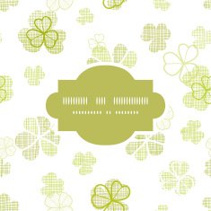 clover textile textured line art frame seamless pattern background