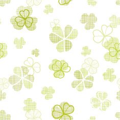 clover textile textured line art seamless pattern background