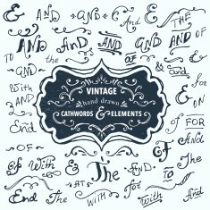 Set of hend-sketched design elements N3