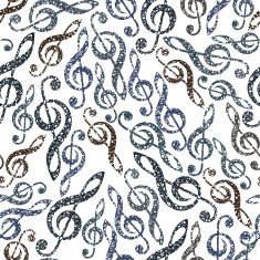 Music theme seamless vector background with clefs pattern