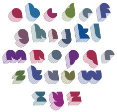 3d futuristic font with good style simple shaped letters N2
