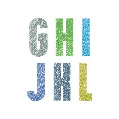 Retro style bold geometric font with hand drawn lines textures N2