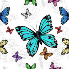 Multicolored butterflies pattern N2