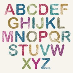 Hand drawn and sketched color rounded font vector sketch style