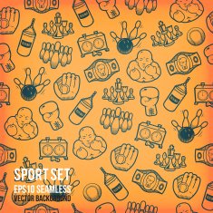 Vector sports seamless background Sports equipment colored pattern N3