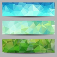 Set of banners with abstract triangles N15