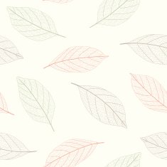Seamless pastel-colored leaves pattern