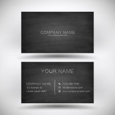 Business Card Template with Blackboard Texture - Chalkboard N2