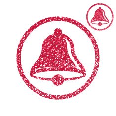 Hand drawn bell vector icon isolated on white background
