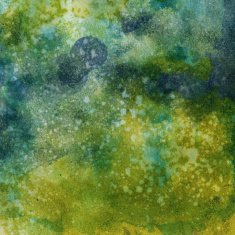 Earthy green textured watercolor with paint splatters