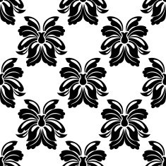 Seamless floral pattern in black and white N2