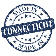 made in Connecticut blue round grunge isolated stamp