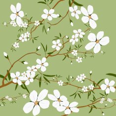 Seamless almond tree wallpaper free image download