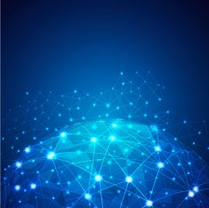 Global Digital mesh network background and space for your text