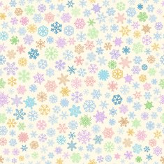 Seamless pattern of snowflakes multicolored on beige N3