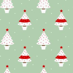 vintage white and red Christmas tree background seamless pattern