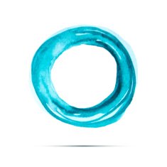 Brush stroke circle texture Vector Blue ink or watercolor design