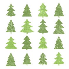 Set of hand drawn christmas trees N2