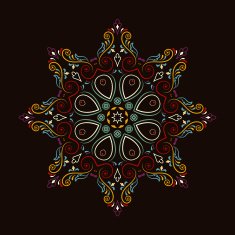 Abstract vector floral ornamental border N2