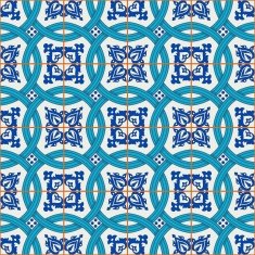 Seamless Moroccan Portuguese tiles Azulejo ornaments N5