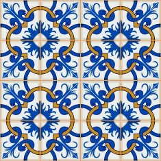 Seamless Moroccan Portuguese tiles Azulejo ornaments N6