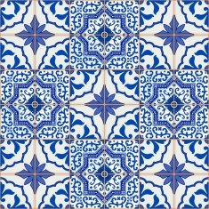 Seamless Moroccan Portuguese tiles Azulejo ornaments N8