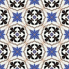 Seamless Moroccan Portuguese tiles Azulejo ornaments N9