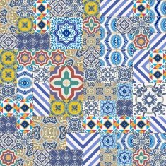 Seamless Moroccan Portuguese tiles Azulejo ornaments N11