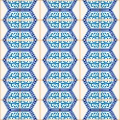 Seamless Moroccan Portuguese tiles Azulejo ornaments N13