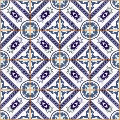 Seamless Moroccan Portuguese tiles Azulejo ornaments N24