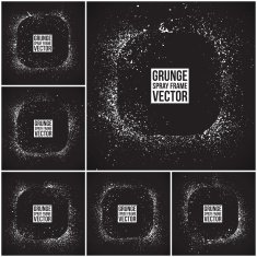 Grunge vector spray frames