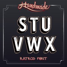 Retro Vintage Label Alphabet Vector Grunge Font N4