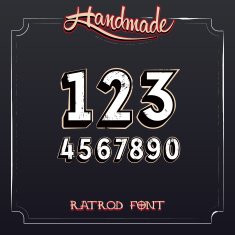Retro Vintage Label Font Vector Grunge Numbers