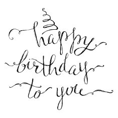 Hand-written Happy Birthday Lettering
