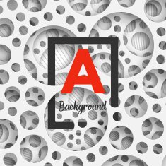 Abstract background holey wall with penetrating square border