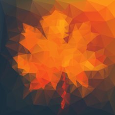 Abstract autumn illustration with maple leaf N2