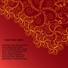 Vector background with ornaments Red design N2